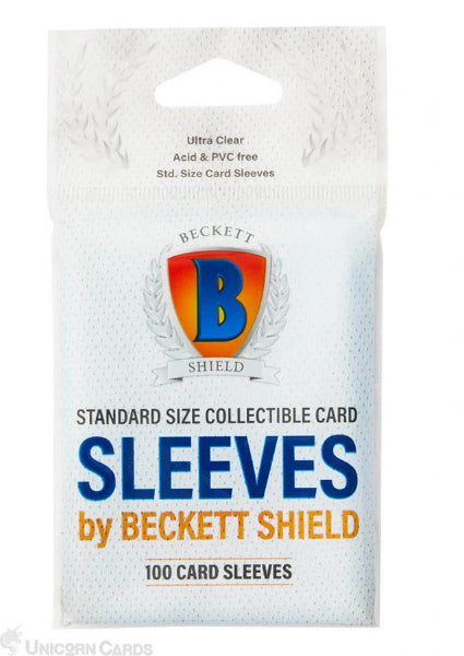 Beckett Shield Standard Size Soft Sleeves x100 For One Piece, Digimon, YuGiOh, MTG, Pokemon And Most Other TCG Cards